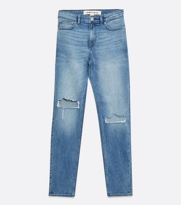 Ripped overall jeans with on sale pocket