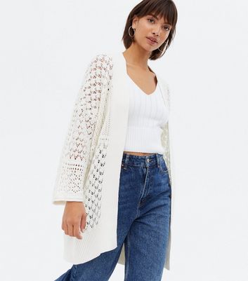 ladies white crochet cardigan