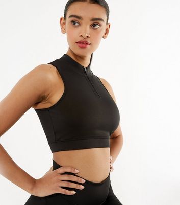 high neck sports crop top