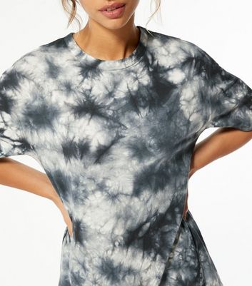 Dark Grey Tie Dye Oversized T-Shirt 