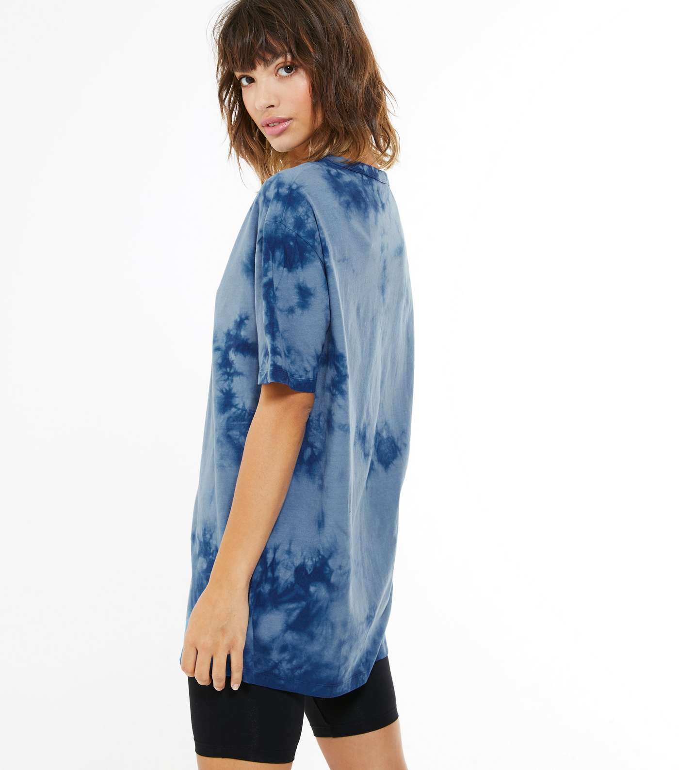 Blue Tie Dye Oversized T-Shirt Image 3