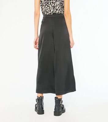 Black satin cropped trousers new arrivals