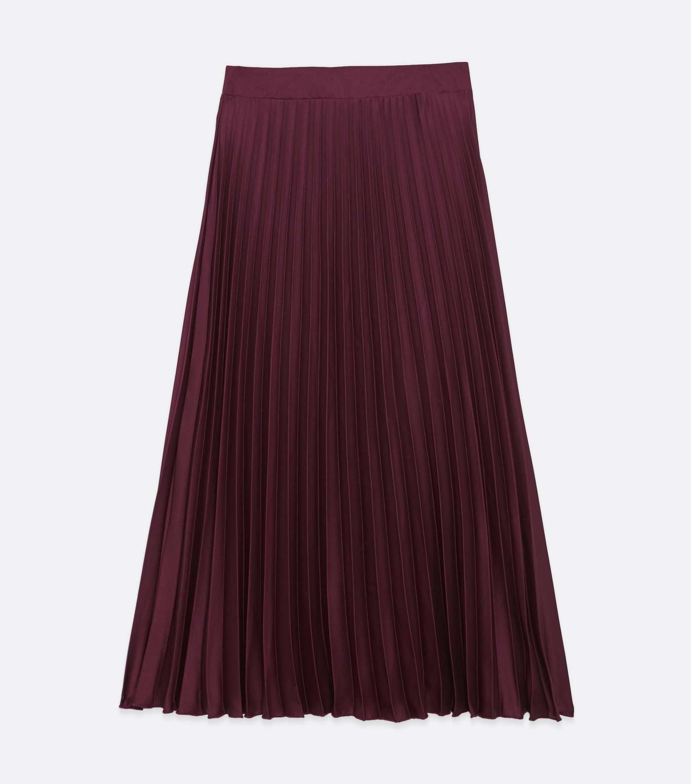 Burgundy Pleated Satin Midi Skirt  Image 5