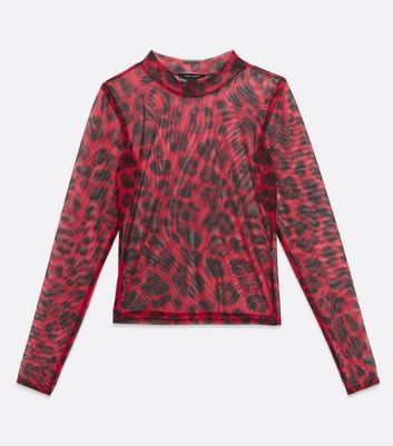 red leopard print high neck top