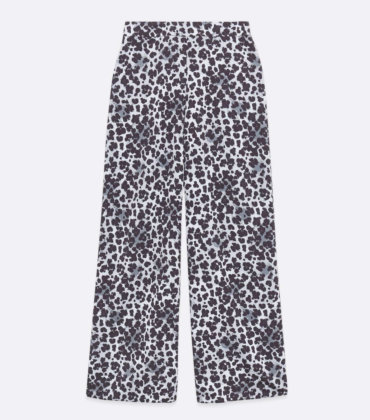 White Leopard Print Wide Leg Trousers Image 5