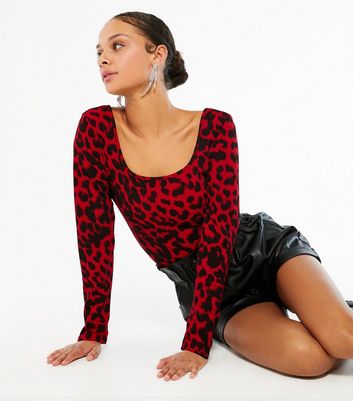 New look red hot sale leopard print top