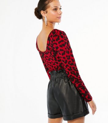 New look red sale leopard print top