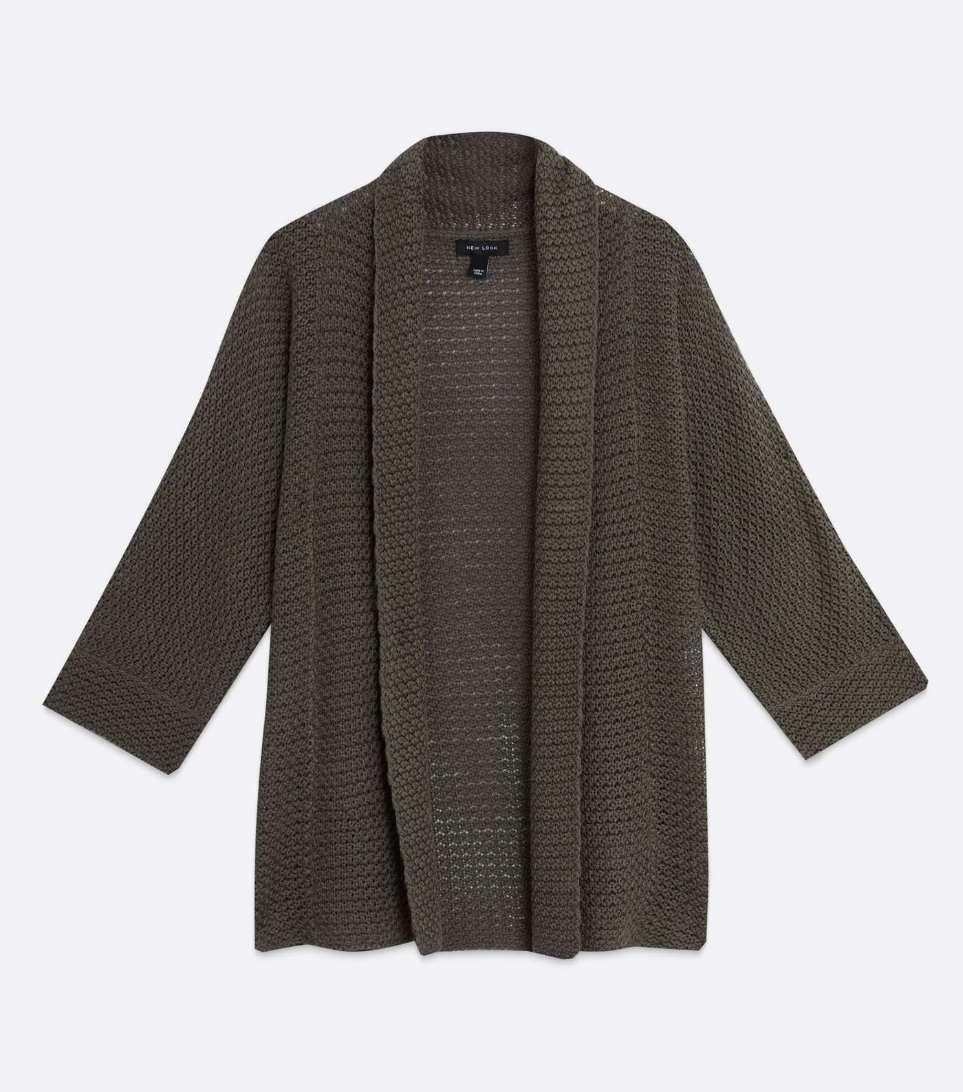 Khaki Stitch Knit Kimono Cardigan  Image 5