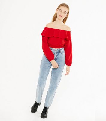 ladies red long sleeve top
