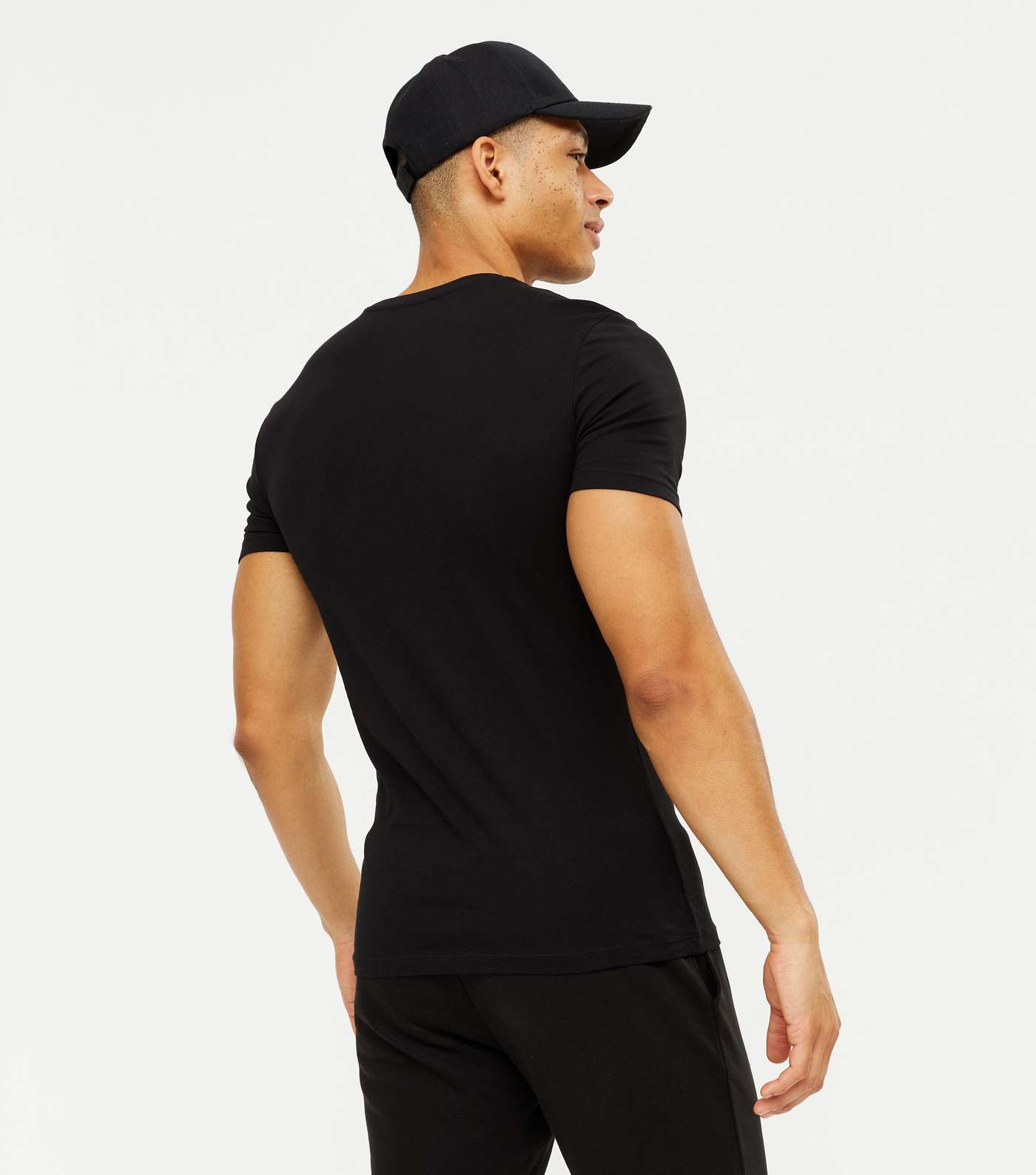 2 Pack Black Muscle Fit T-Shirts Image 4