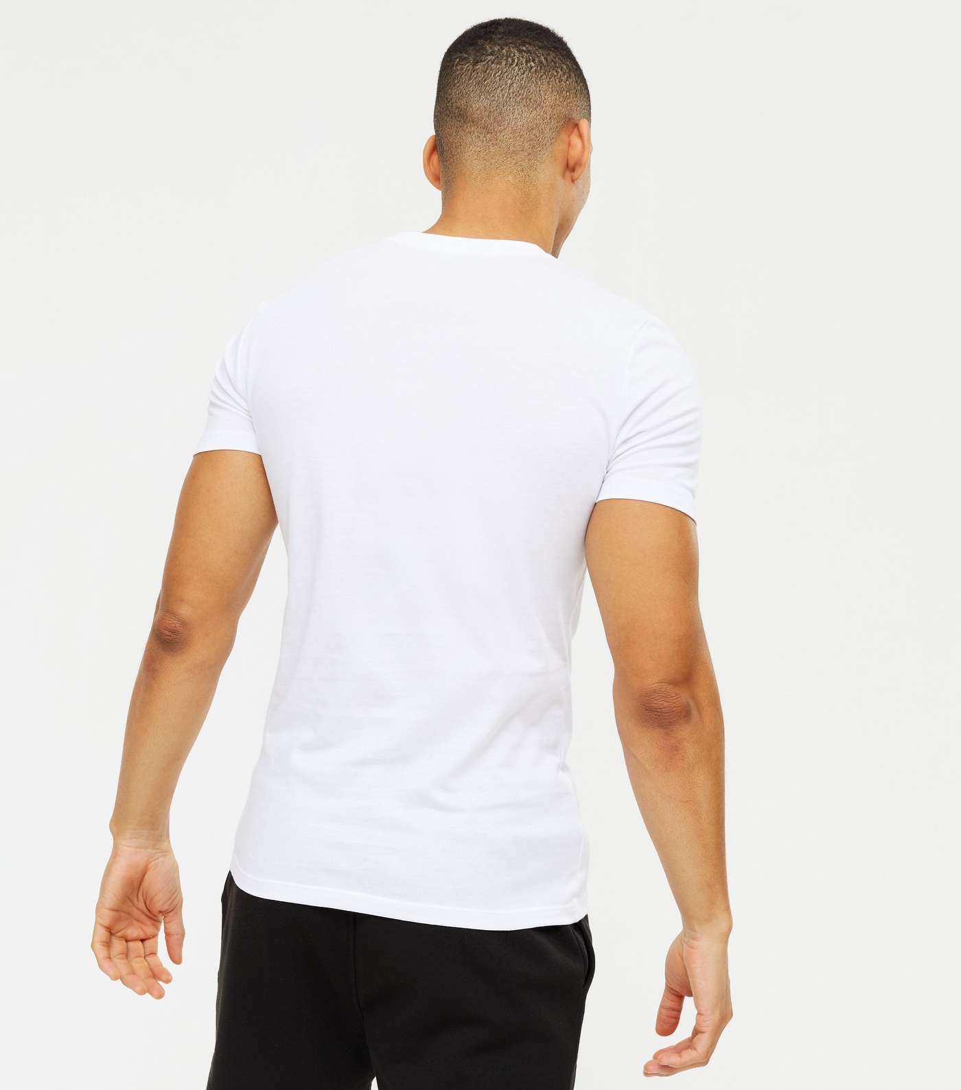 2 Pack White Muscle Fit T-Shirts Image 4