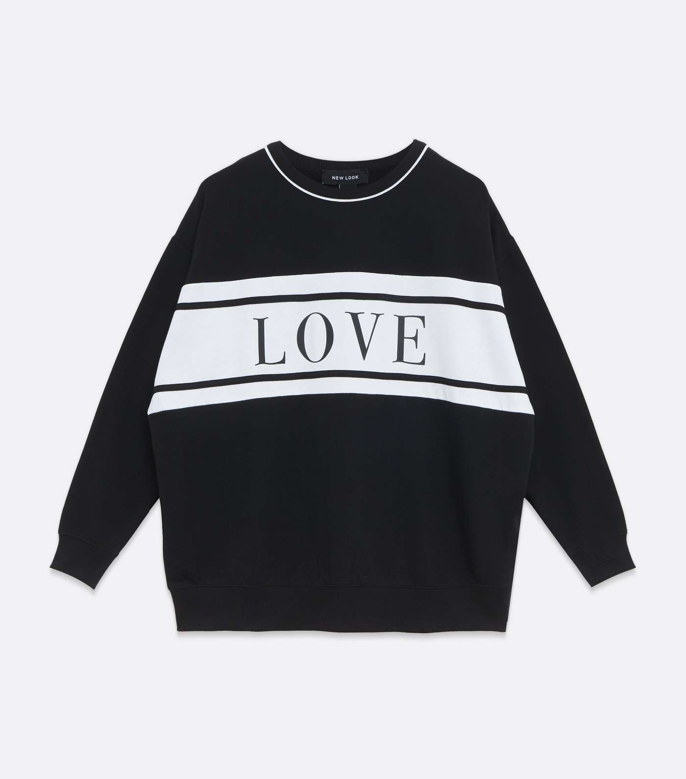 Black Colour Block Love Logo Sweatshirt Image 5