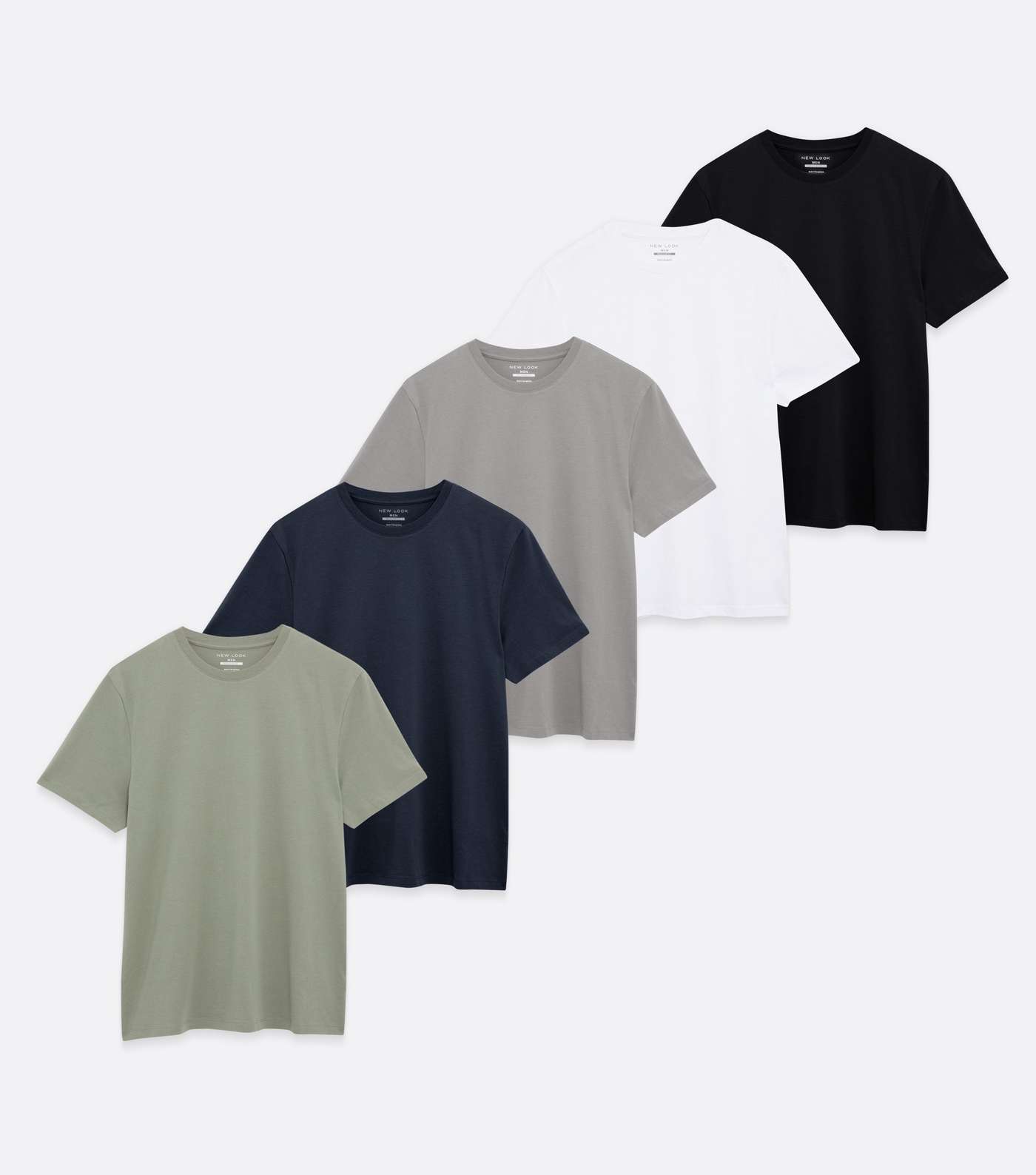 5 Pack Multicoloured Crew Neck T-Shirts Image 5