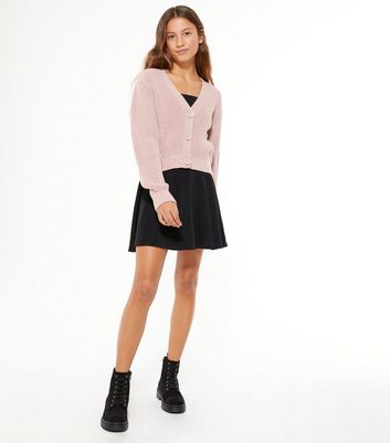 Black skater outlet skirt new look