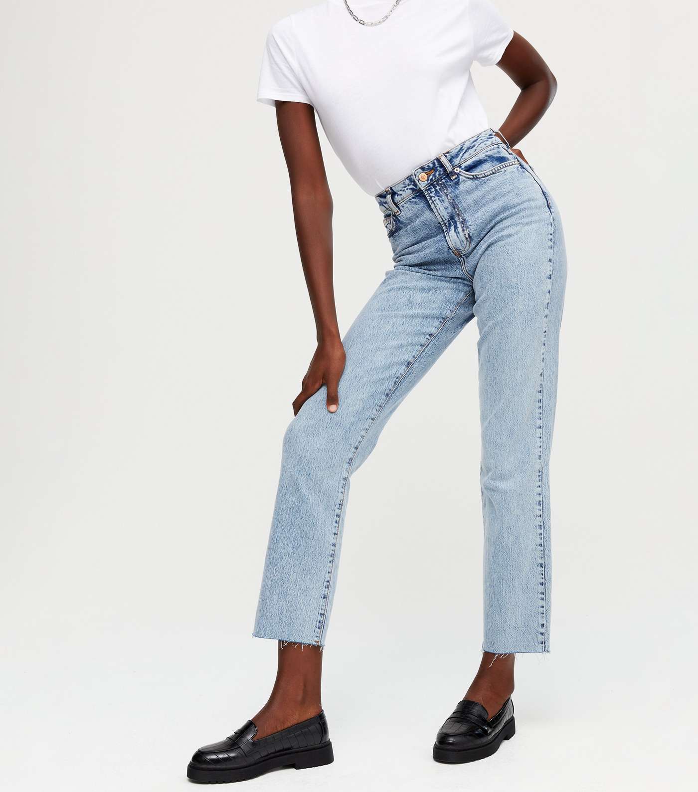 Tall Pale Blue Ankle Grazing Hannah Straight Leg Jeans Image 2