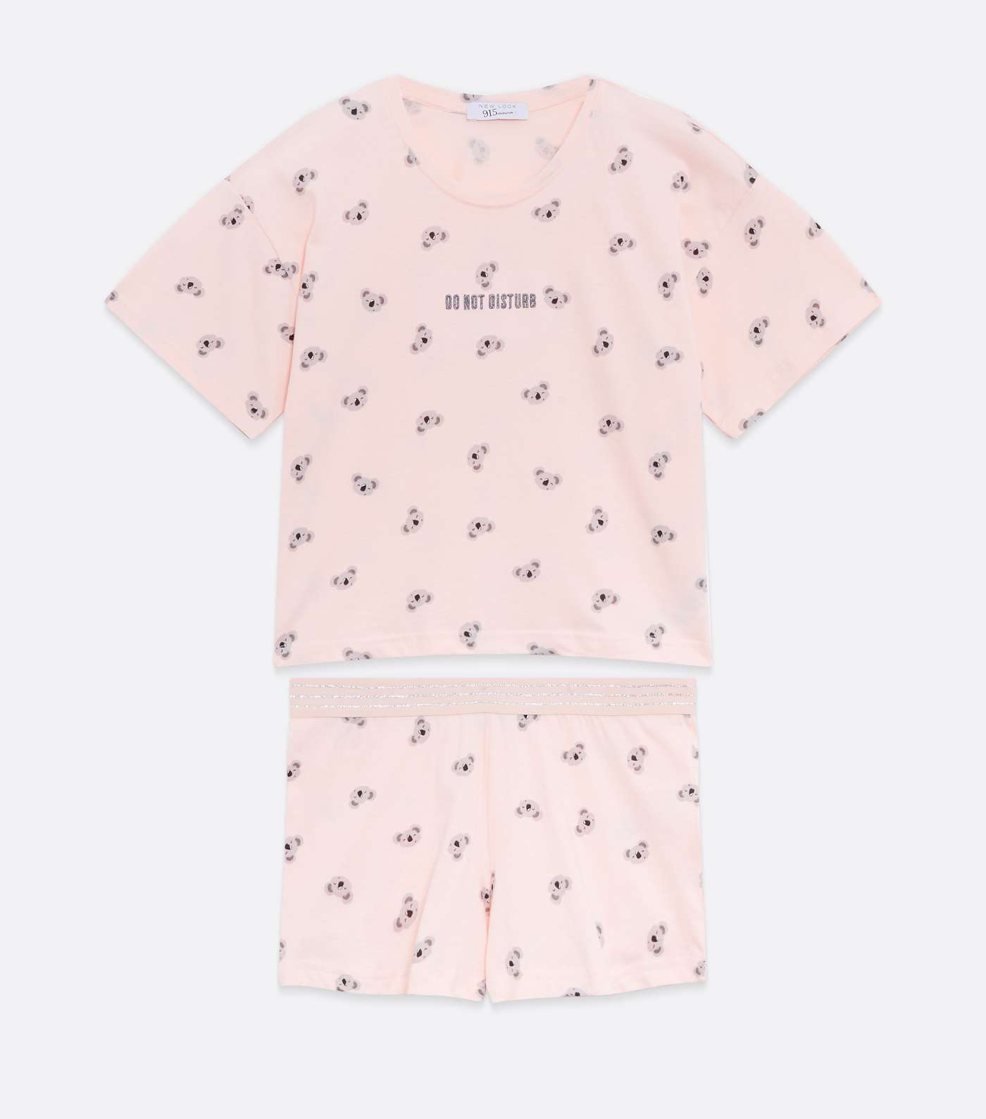 Girls Pale Pink Koala Logo Short Pyjama Set Image 5