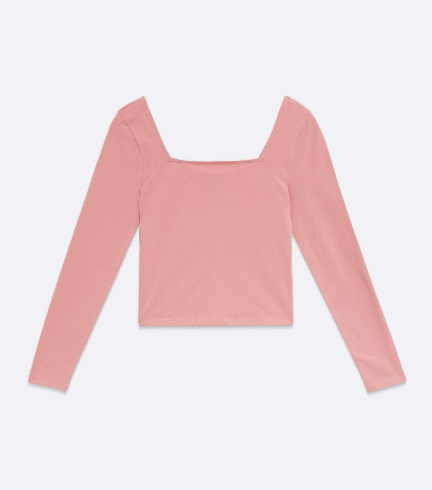 Girls Pink Square Neck Long Sleeve Top Image 5