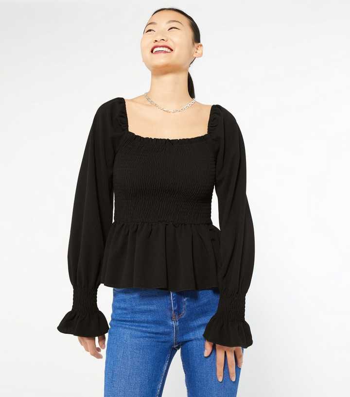 long black peplum top