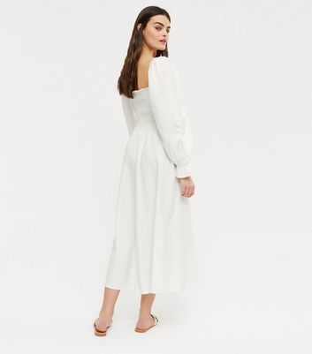 new look white midi dress