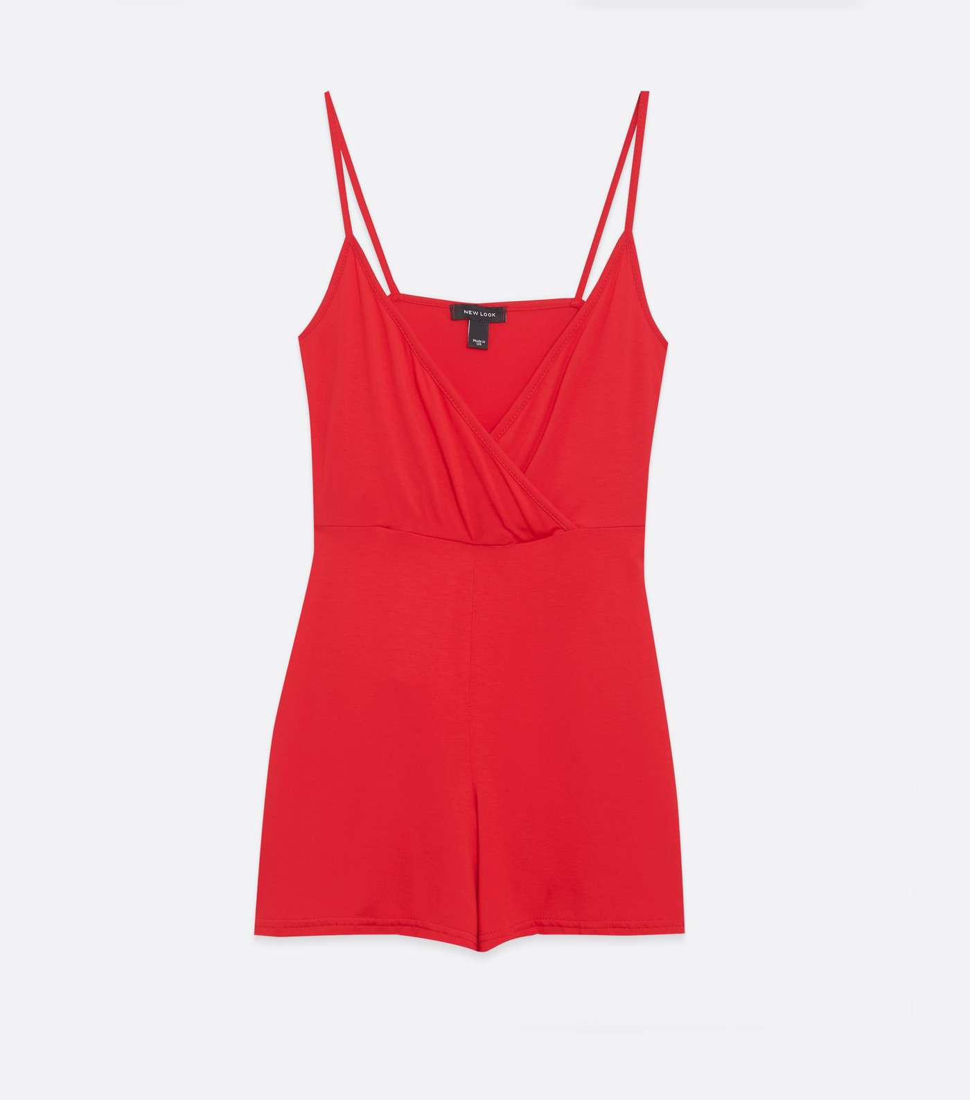 Red Strappy Jersey Wrap Playsuit  Image 5