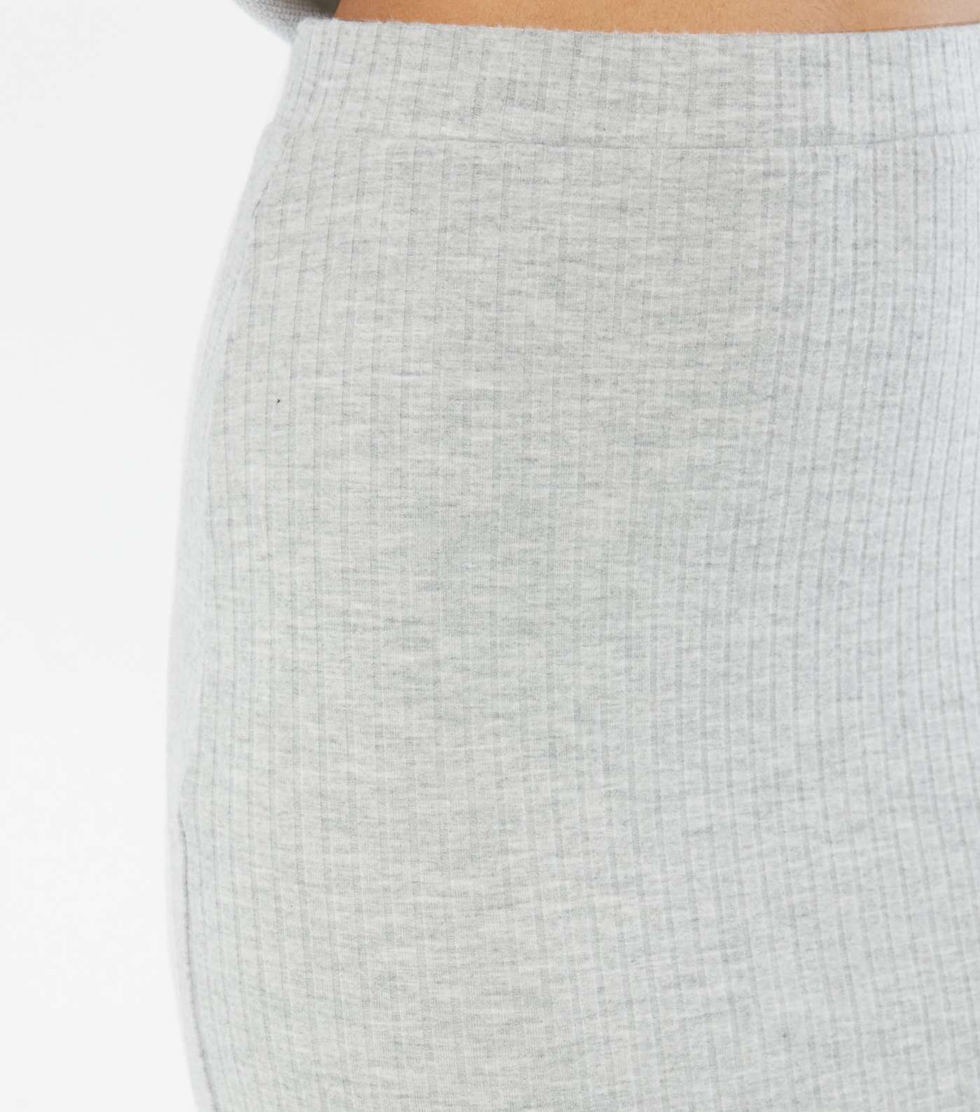 Grey Ribbed Midi Skirt  Image 4