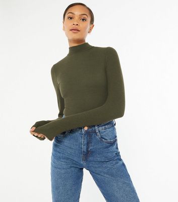 mock neck ribbed bodysuit