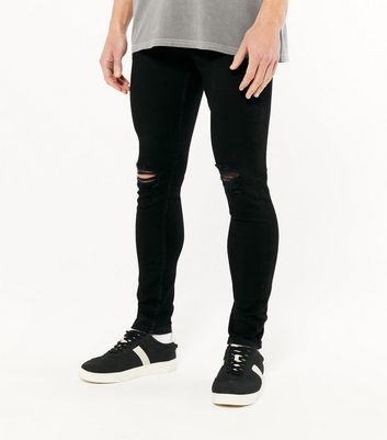 Black Ripped Stretch Skinny Jeans New Look
