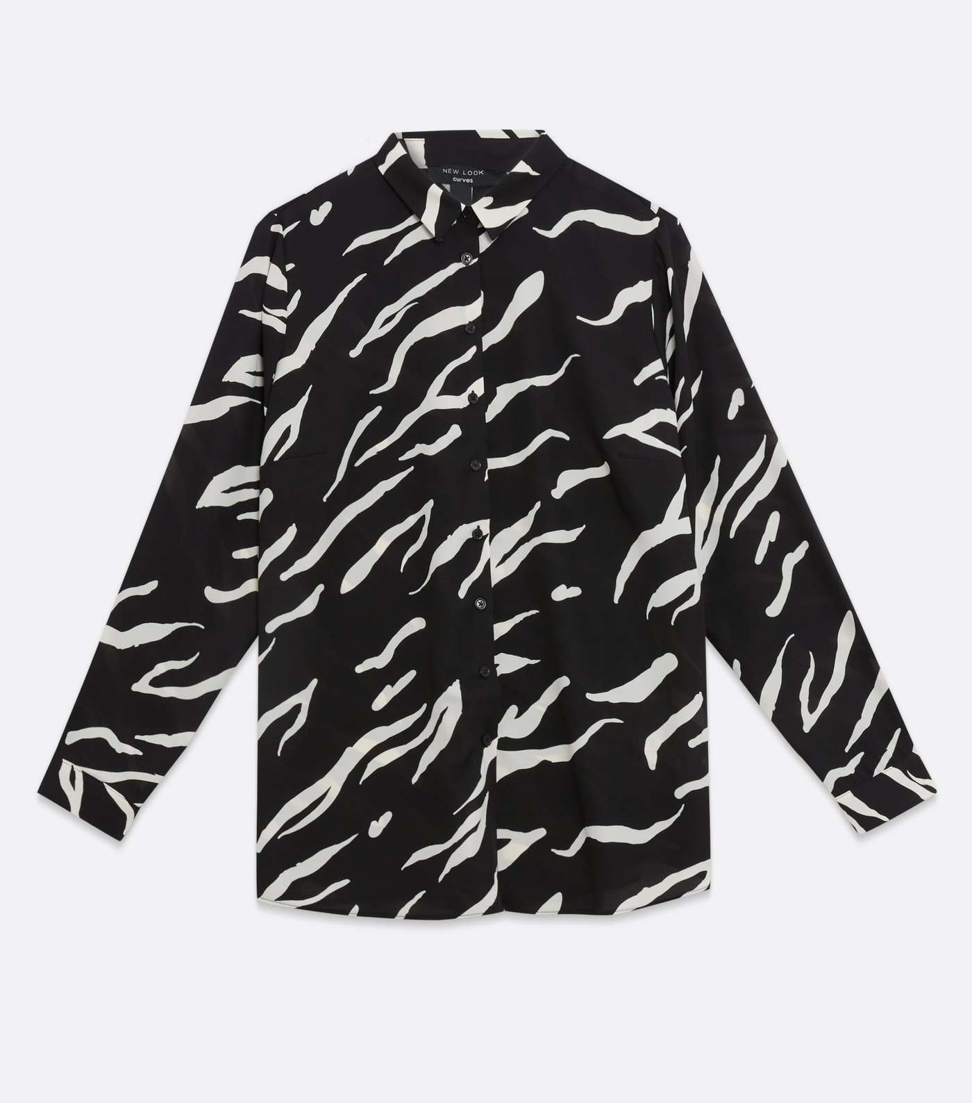 Curves Black Zebra Print Long Sleeve Shirt Image 5