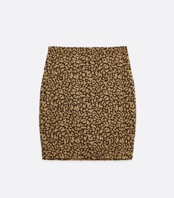 Image of Tall Brown Leopard Tube Skirt New Look