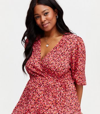 Ditsy floral clearance wrap dress