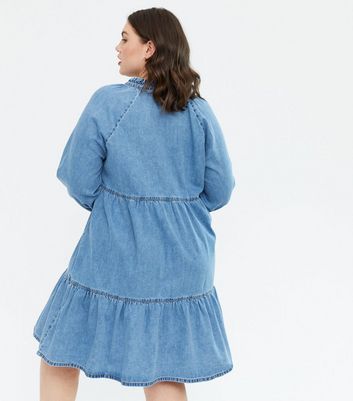 new look denim smock dress