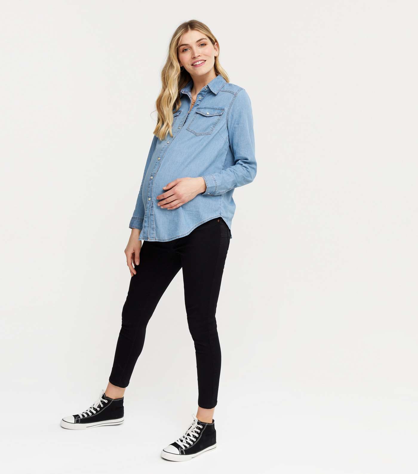 Maternity Blue Denim Shirt Image 2