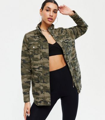 New look camo on sale coat