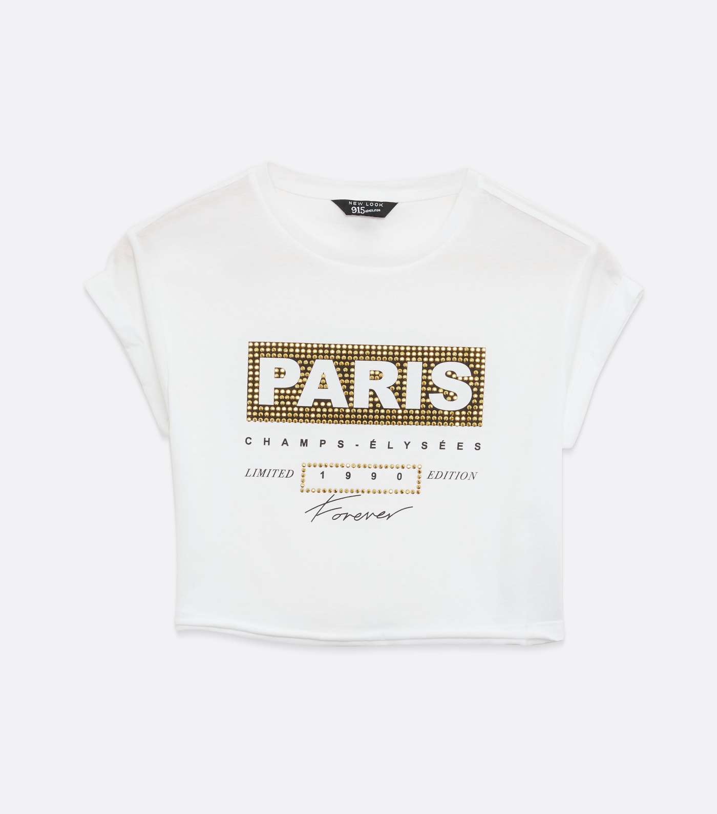 Girls White Gem Box Paris Logo T-Shirt Image 4