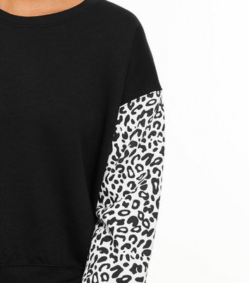 Black Leopard Print Colour Block 
