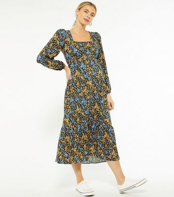 new look square neck midi dress