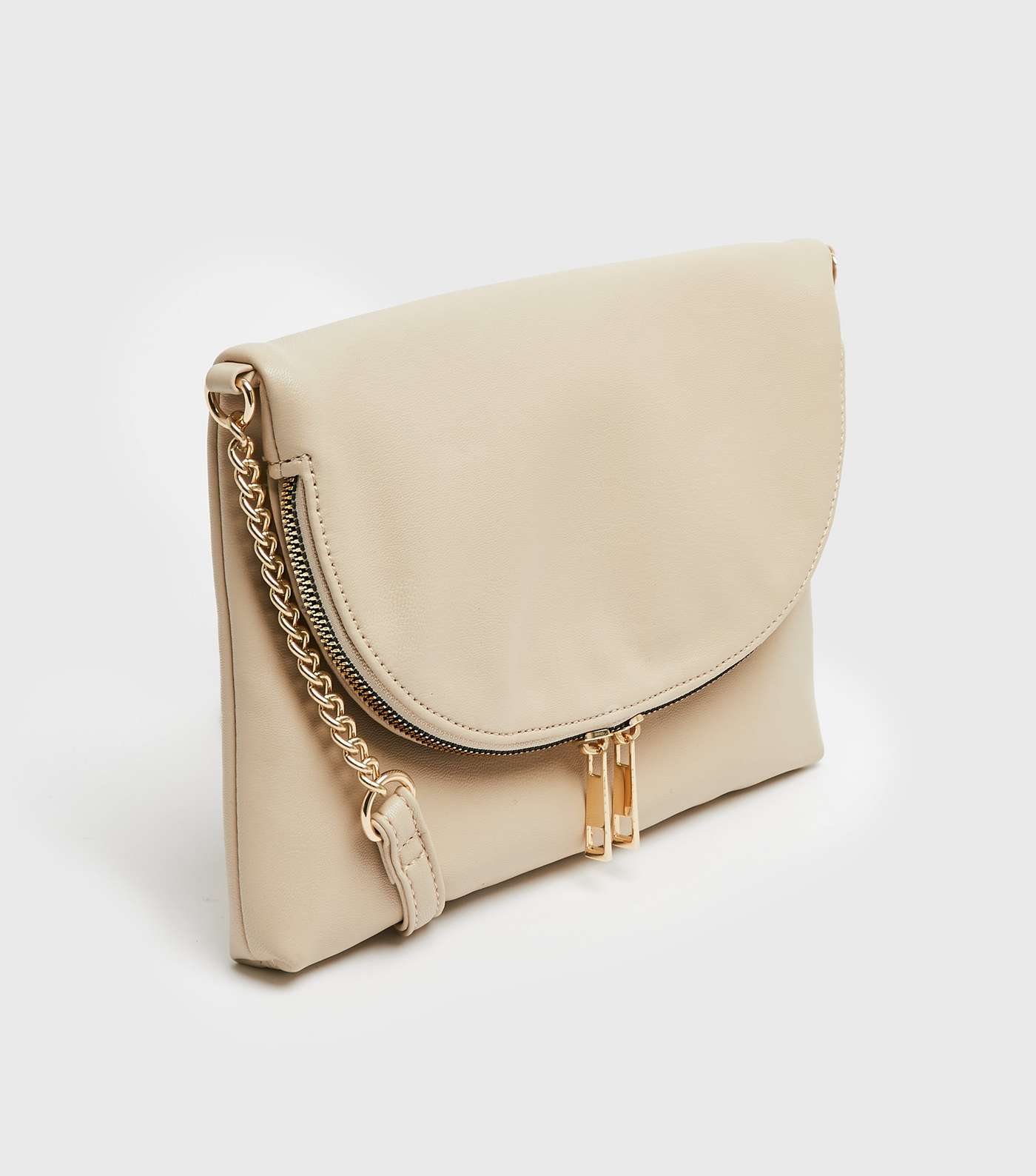 Pale Pink Leather-Look Folded Cross Body Bag Image 4