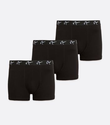 Image of 3 Pack Black NLM Logo Boxers New Look
