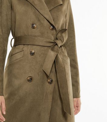 new look suede trench coat