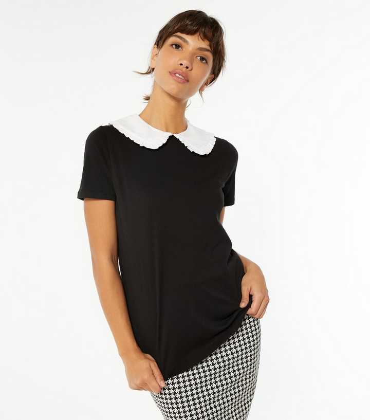 contrast collar t shirt