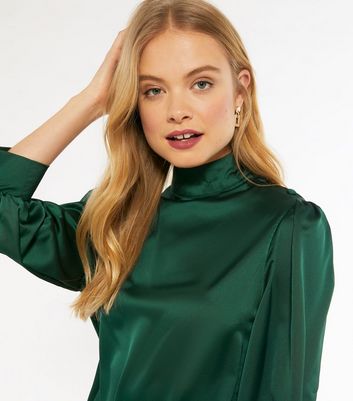 Zibi London Green High Neck Satin 
