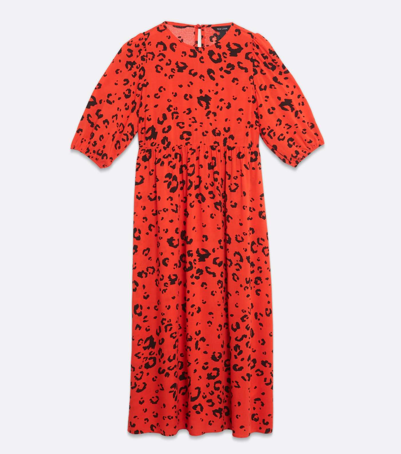 Red Leopard Print Smock Midi Dress  Image 5