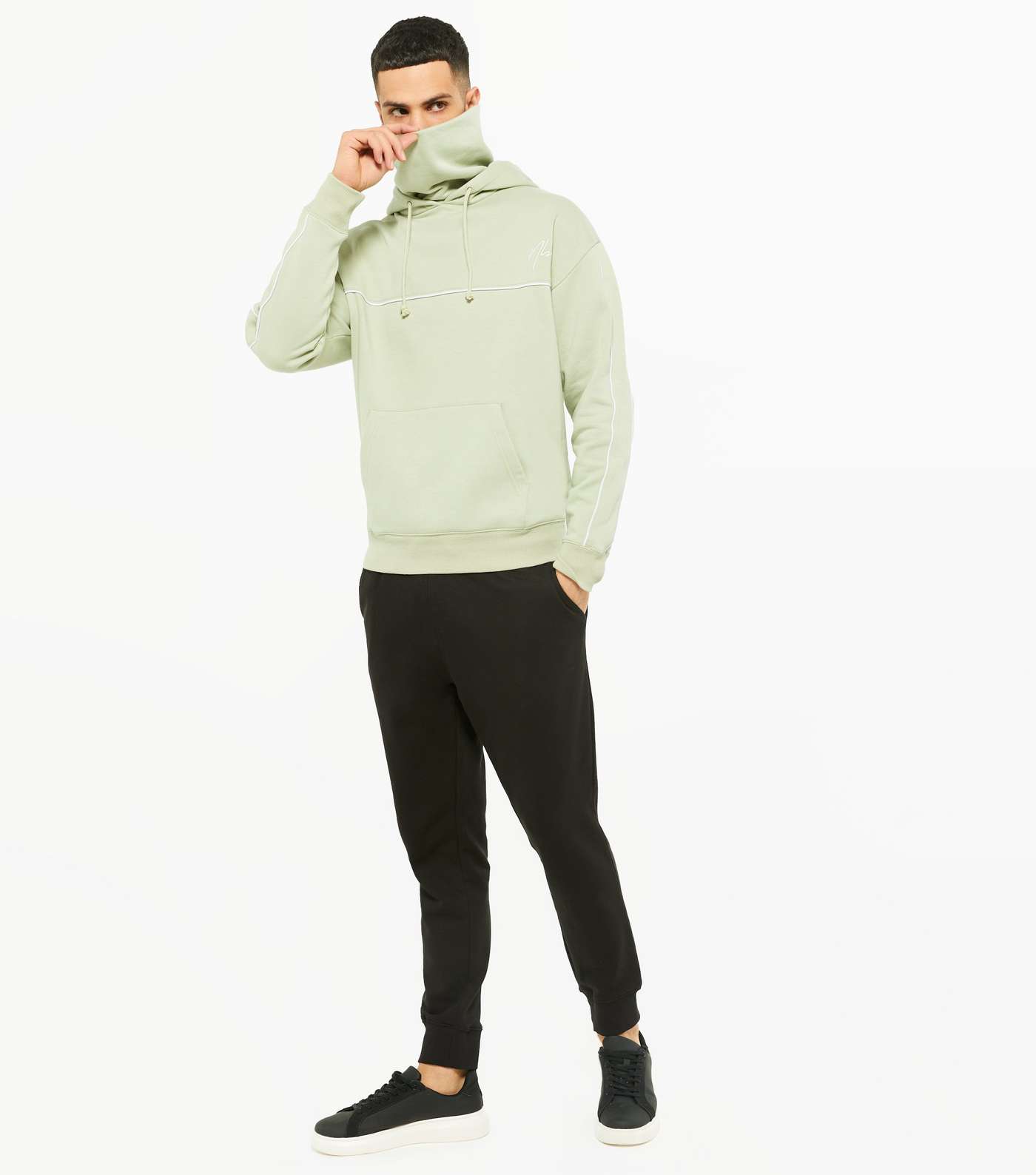 Light Green Hoodie with Snood Image 2