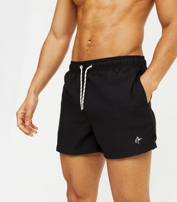 Mens black short swim shorts deals