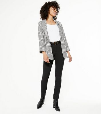 new look grey check blazer