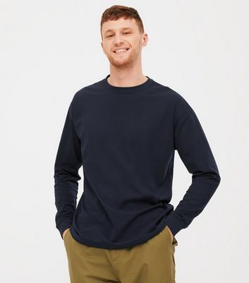 Navy mixed oversized top