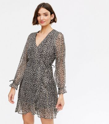 new look leopard print wrap dress