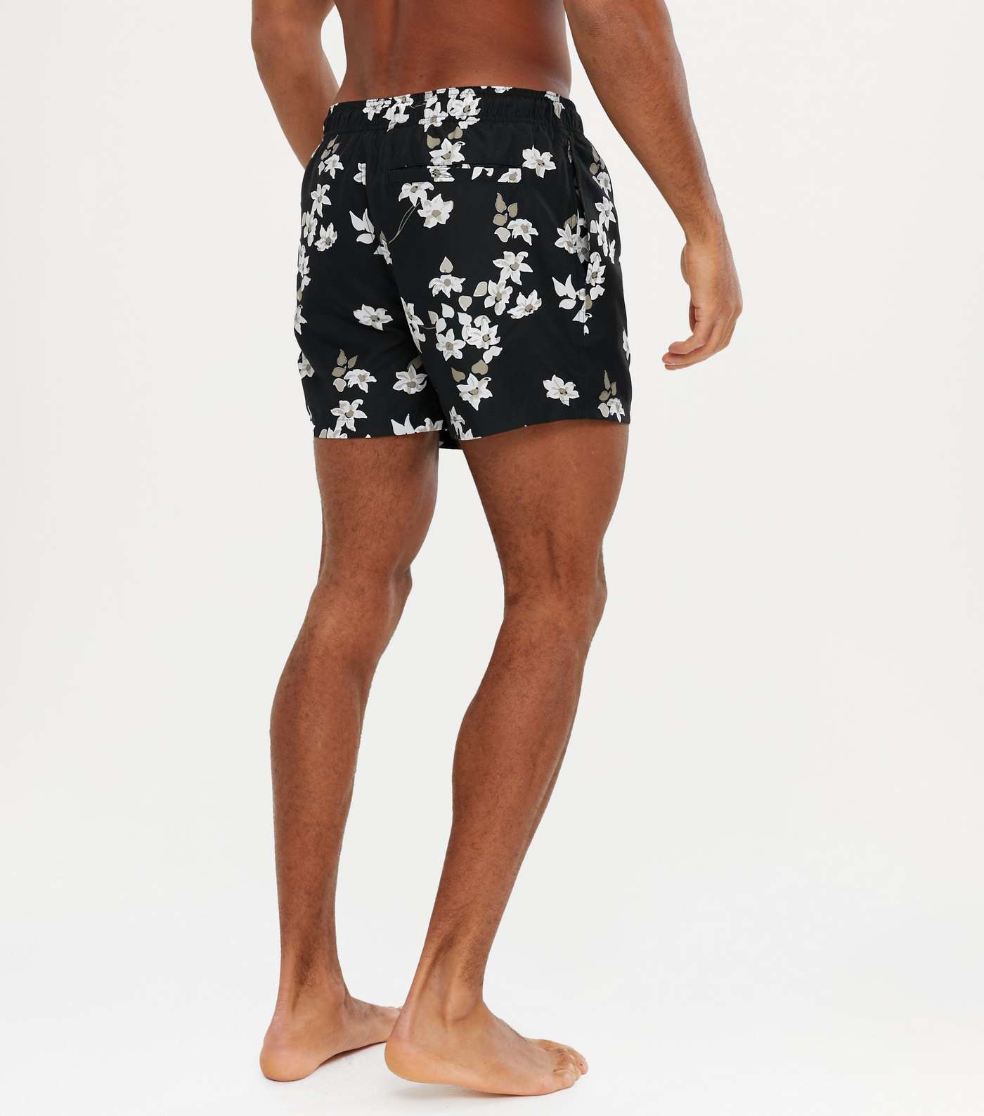 Black Floral Swim Shorts Image 4