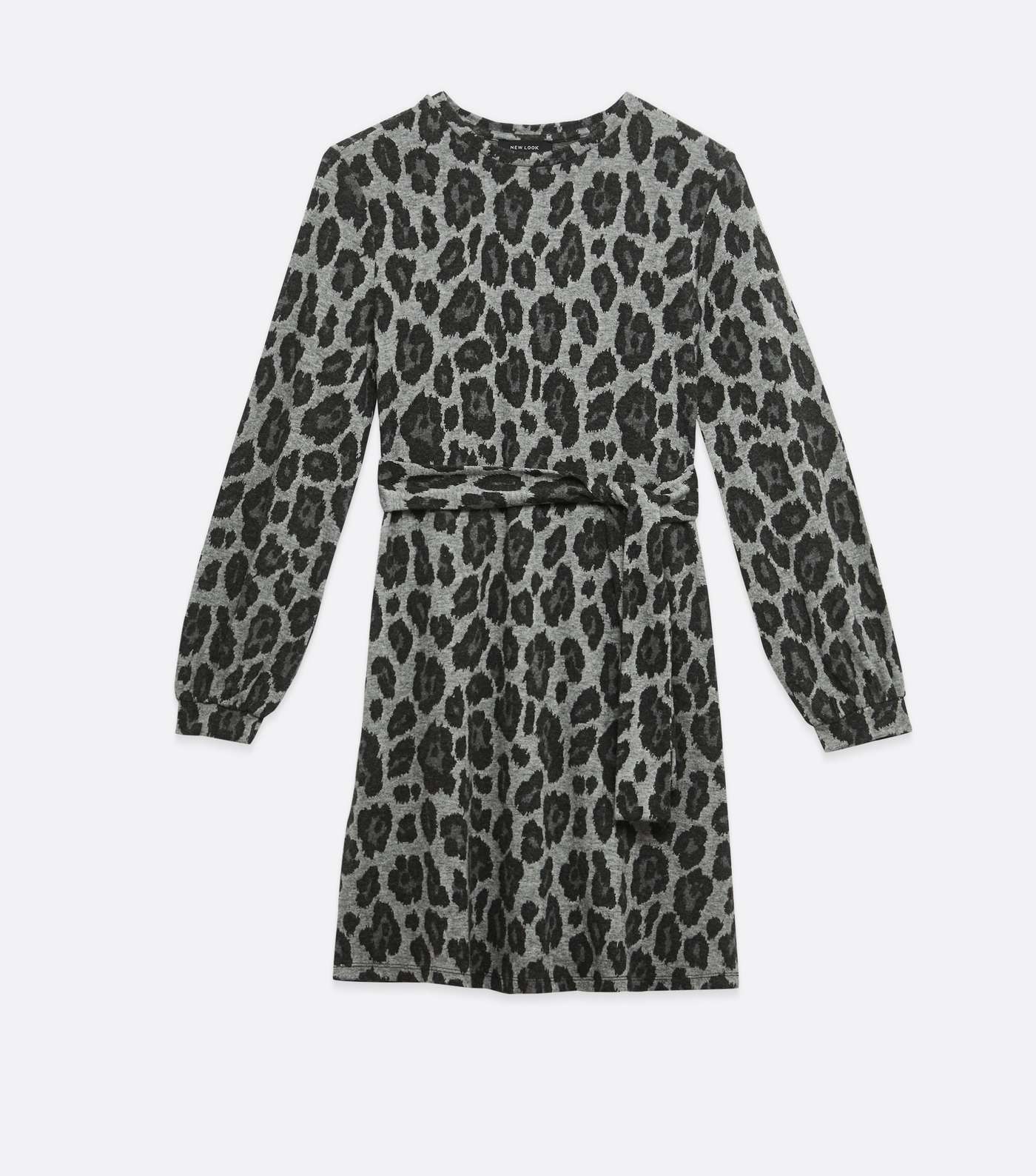 Light Grey Leopard Print Tunic Dress  Image 5
