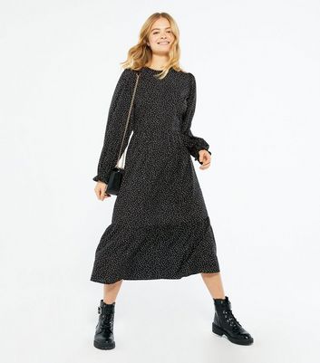 new look black tiered dress